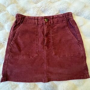 American Eagle Outfitters Maroon Corduroy Mini Skirt
